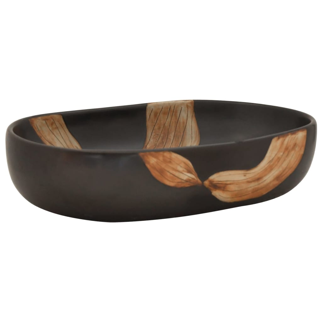 Νιπτήρας Οβάλ Μαύρος 59x40x14 εκ. Κεραμικός - PAKOBAZAAR