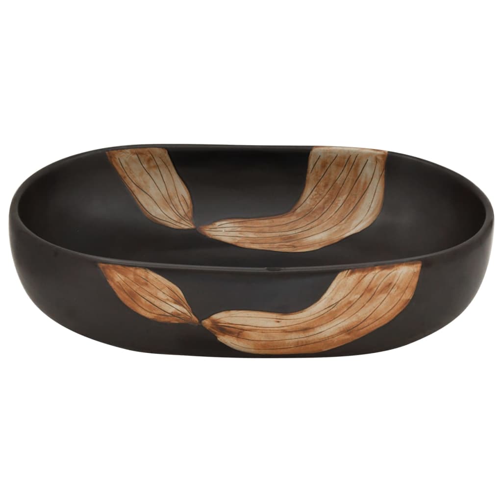 Νιπτήρας Οβάλ Μαύρος 59x40x14 εκ. Κεραμικός - PAKOBAZAAR