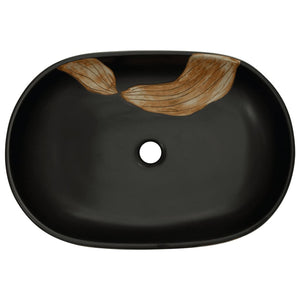 Νιπτήρας Οβάλ Μαύρος 59x40x14 εκ. Κεραμικός - PAKOBAZAAR