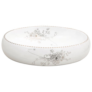 Νιπτήρας Οβάλ Λευκός 59 x 40 x 15 εκ. Κεραμικός - PAKOBAZAAR