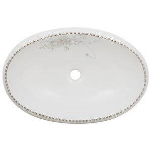 Νιπτήρας Οβάλ Λευκός 59 x 40 x 15 εκ. Κεραμικός - PAKOBAZAAR