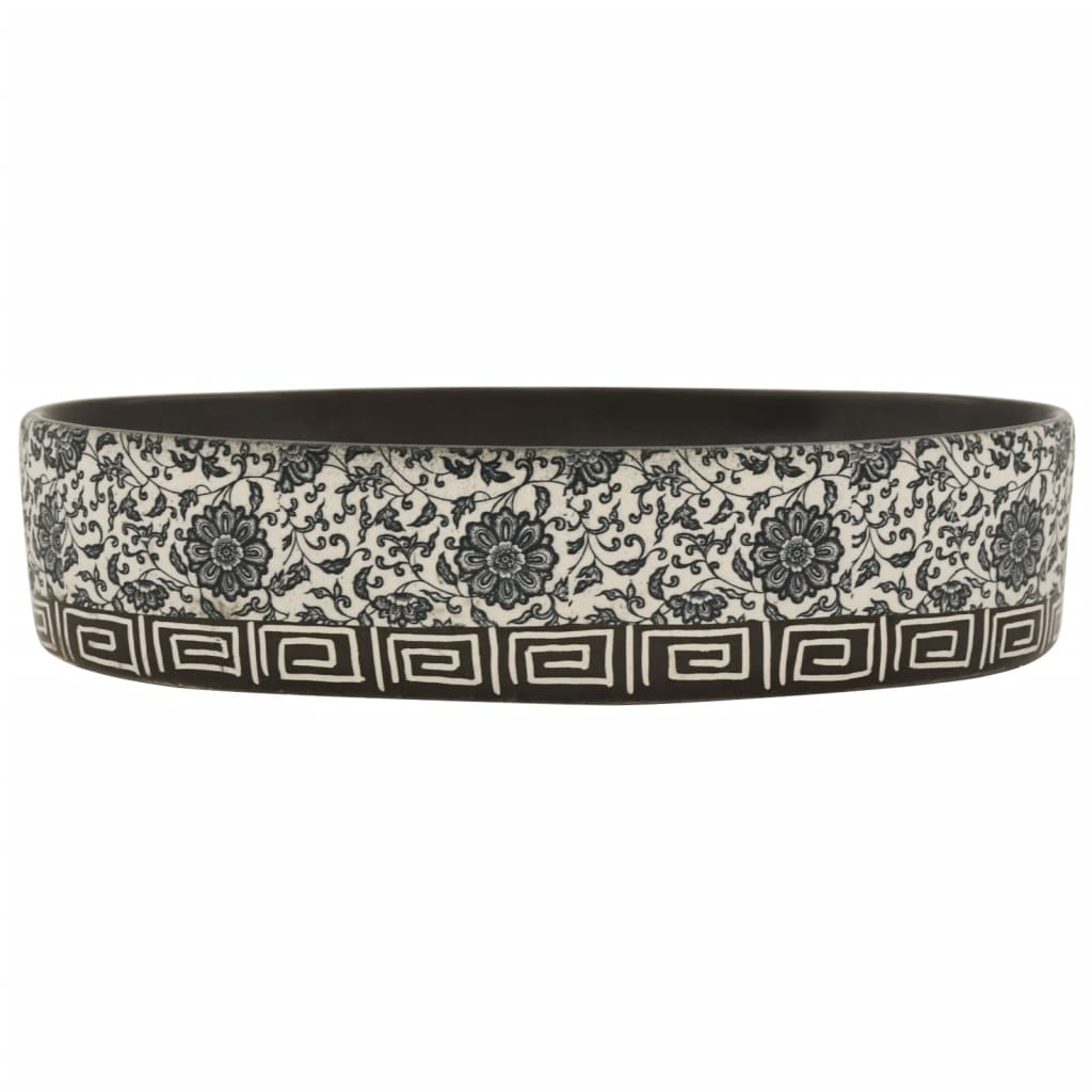 Νιπτήρας Οβάλ Μαύρος και Μπλε 56,5x36,5x13,5 εκ. Κεραμικός - PAKOBAZAAR