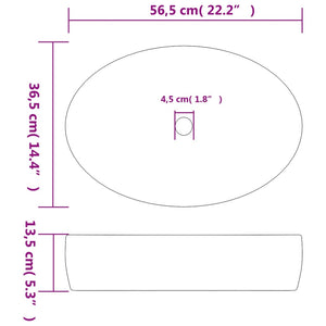 Νιπτήρας Οβάλ Μαύρος και Μπλε 56,5x36,5x13,5 εκ. Κεραμικός - PAKOBAZAAR