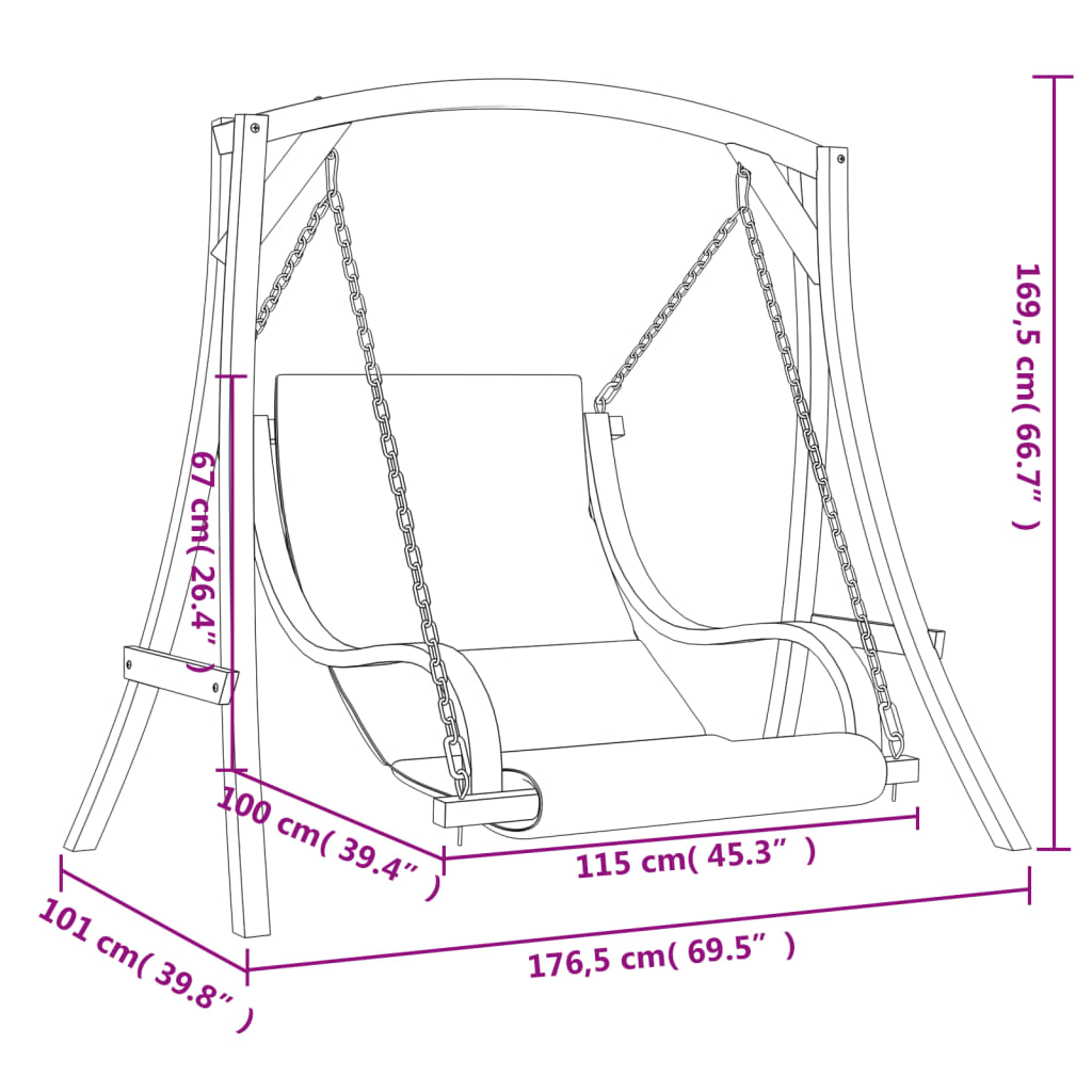 Κουνιστή Καρέκλα Μασίφ Ερυθρελάτη με Φινίρισμα Teak με Μαξιλάρι