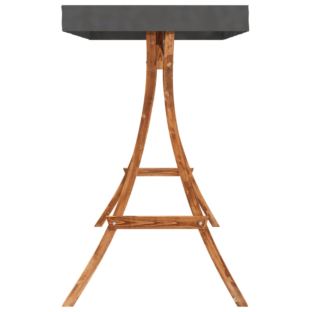 Κουνιστή Καρέκλα με Μαξιλάρι και Σκίαστρο από Μασίφ Ερυθρελάτη