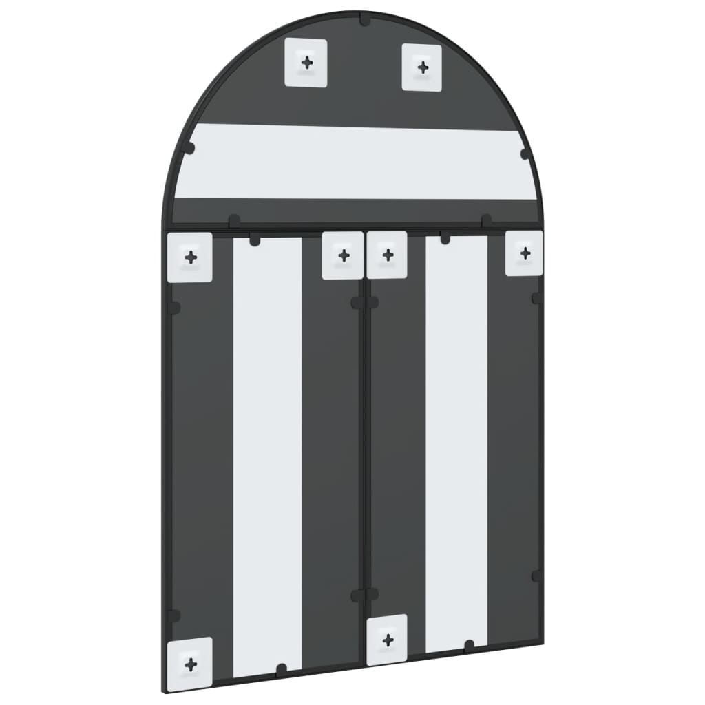 Καθρέφτης Τοίχου Αψίδα Μαύρος 60 x 90 εκ. από Σίδερο