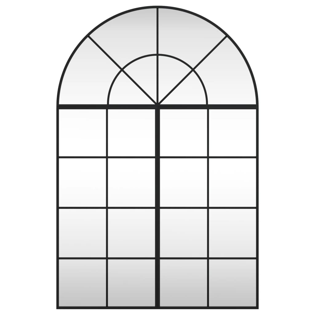 Καθρέφτης Τοίχου Αψίδα Μαύρος 80 x 120 εκ. από Σίδερο