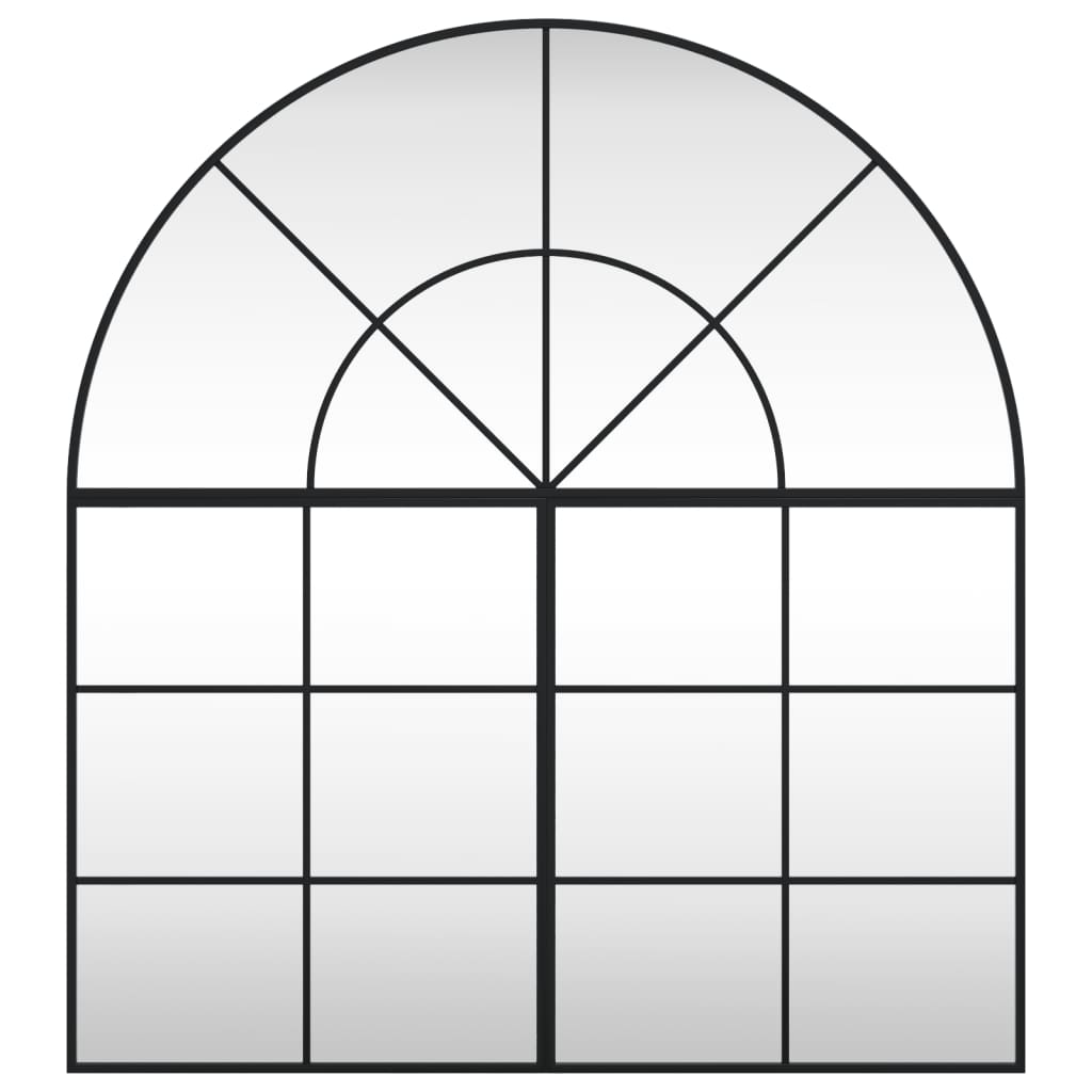 Καθρέφτης Τοίχου Αψίδα Μαύρος 100 x 110 εκ. από Σίδερο