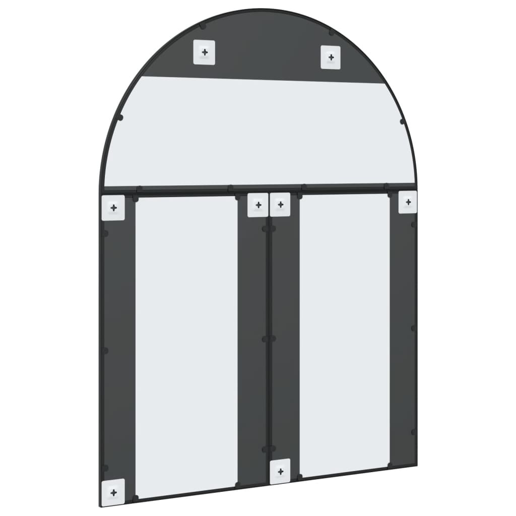 Καθρέφτης Τοίχου Αψίδα Μαύρος 100 x 130 εκ. από Σίδερο - Pakobazaar