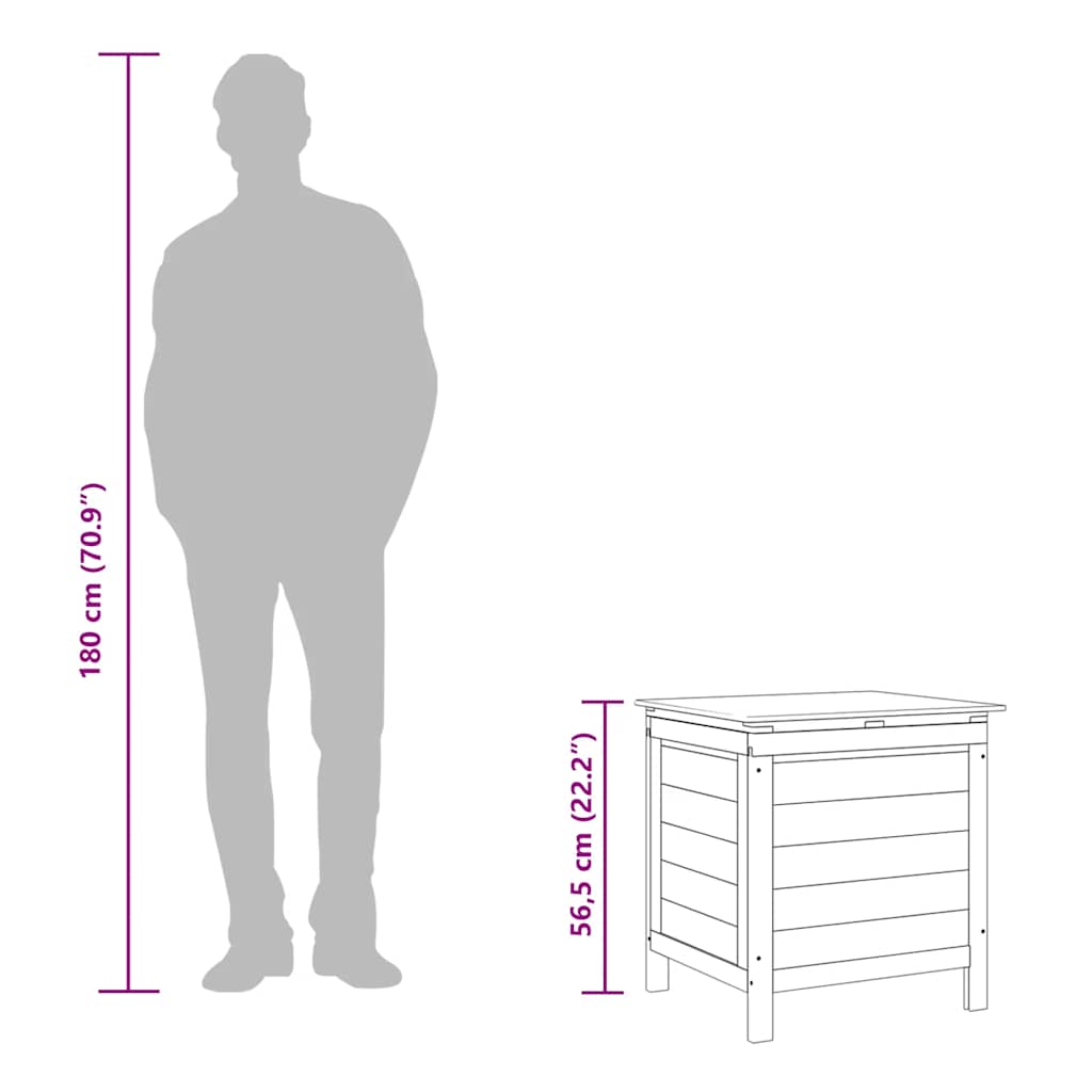 Μπαούλο Αποθ. Κήπου Ανθρακί 50x49x56,5 εκ Μασίφ Ξύλο Ελάτης