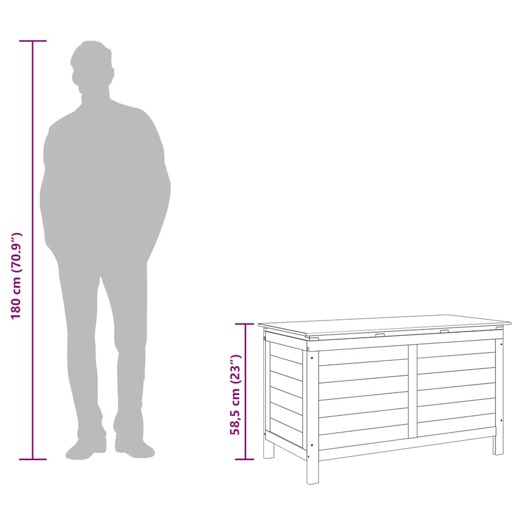 Μπαούλο Αποθ. Κήπου Λευκό 99x49,5x58,5εκ Μασίφ Ξύλο Ελάτης - Pakobazaar