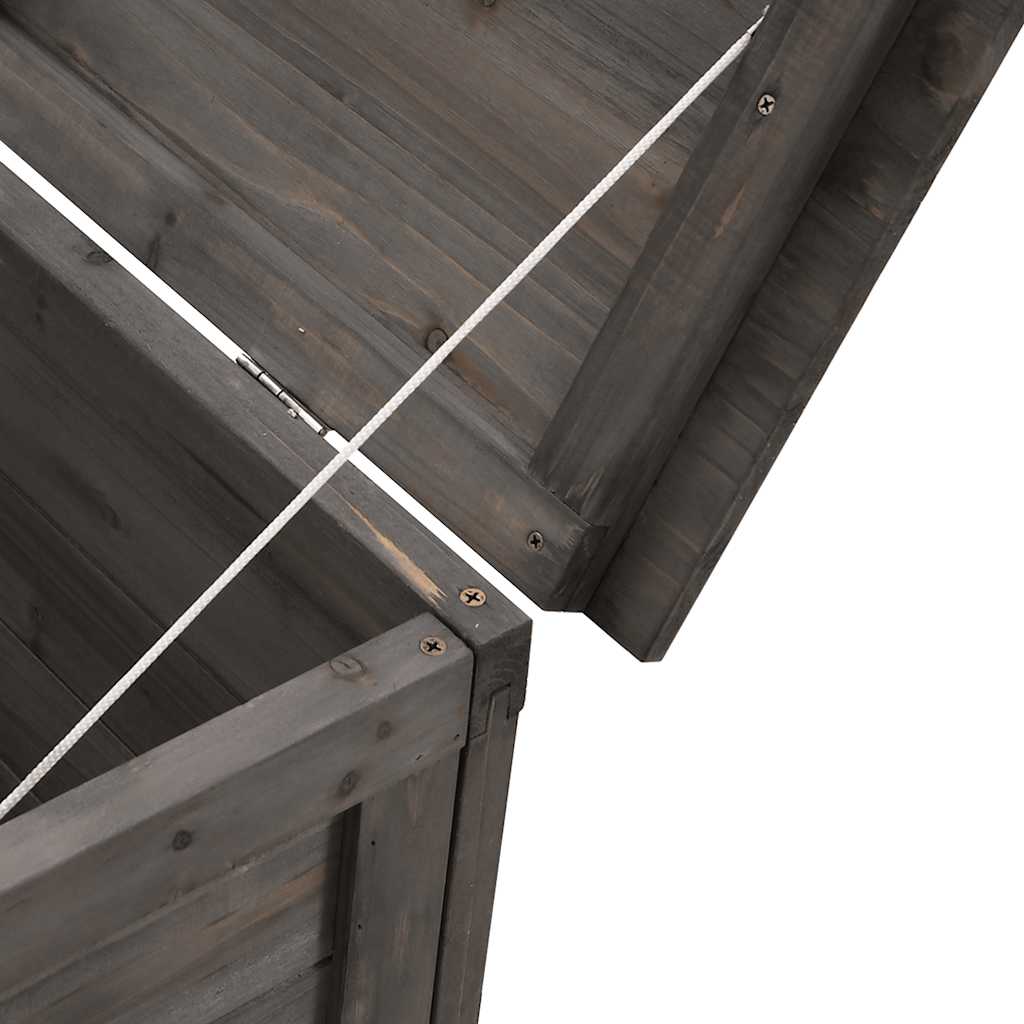 Μπαούλο Αποθ. Κήπου Ανθρακί 150x50x56,5 εκ Μασίφ Ξύλο Ελάτης