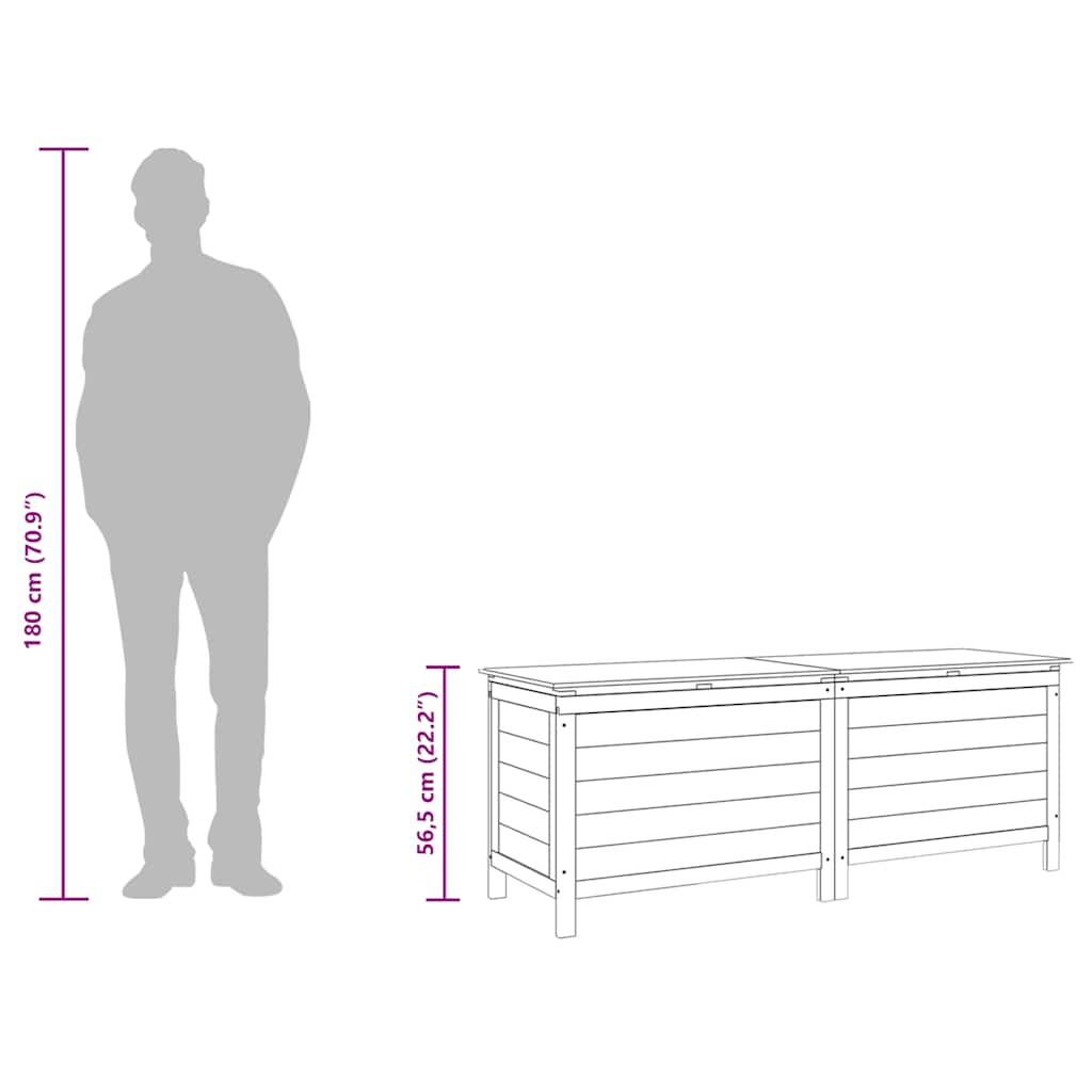 Μπαούλο Αποθ. Κήπου Καφέ 150x50x56,5 εκ. Μασίφ Ξύλο Ελάτης