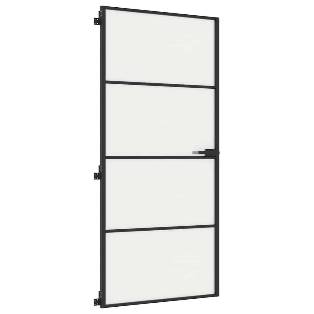 Εσωτερική Πόρτα Μαύρη 93 x 201,5 εκ. Ψημένο Γυαλί & Αλουμίνιο - PAKOBAZAAR