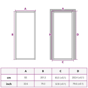 Εσωτερική Πόρτα Μαύρη 83 x 201,5 εκ. Ψημένο Γυαλί & Αλουμίνιο - PAKOBAZAAR