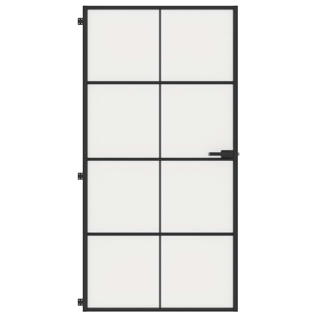 Εσωτερική Πόρτα Μαύρη 102,5x201,5 εκ. Ψημένο Γυαλί & Αλουμίνιο - PAKOBAZAAR