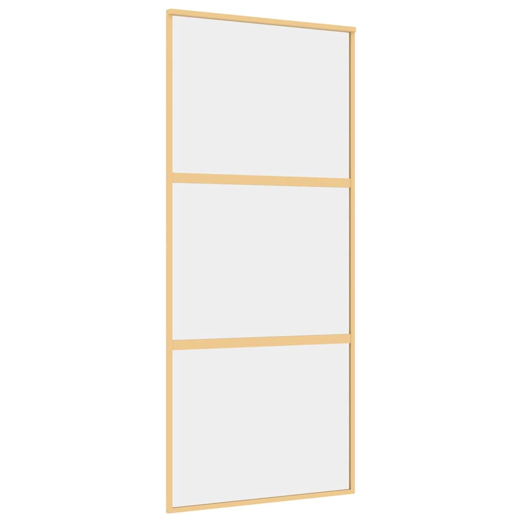 Συρόμενη Πόρτα Χρυσή 90 x 205 εκ. από Γυαλί ESG και Αλουμίνιο - PAKOBAZAAR
