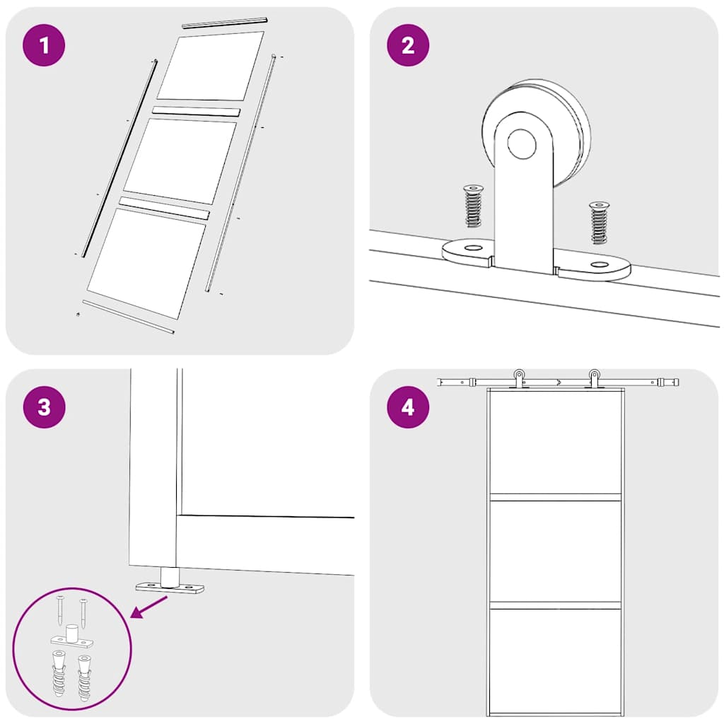 Συρόμενη Πόρτα Χρυσή 90 x 205 εκ. από Γυαλί ESG και Αλουμίνιο - PAKOBAZAAR