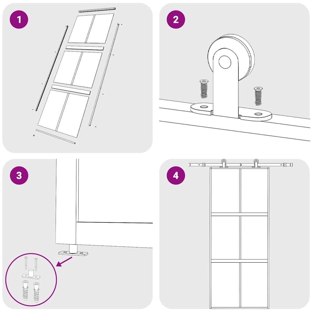 Συρόμενη Πόρτα Χρυσή 90 x 205 εκ. από Γυαλί ESG και Αλουμίνιο - PAKOBAZAAR