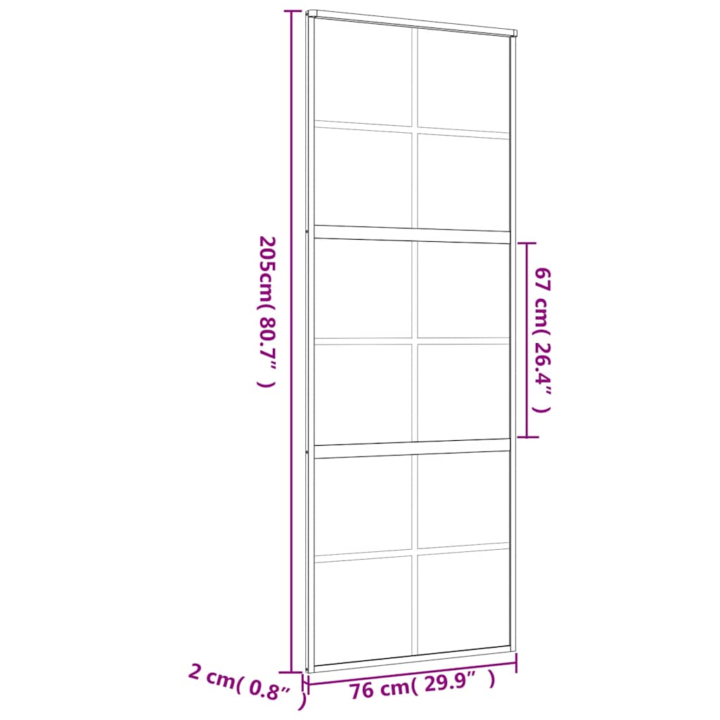 Συρόμενη Πόρτα Χρυσή 76x205 εκ. από Αμμοβολή ESG και Αλουμίνιο - Pakobazaar