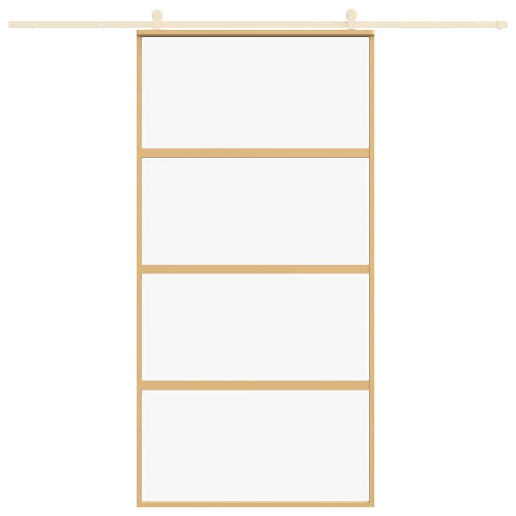 Συρόμενη Πόρτα Χρυσή 102,5x205 εκ. από Γυαλί ESG και Αλουμίνιο - PAKOBAZAAR