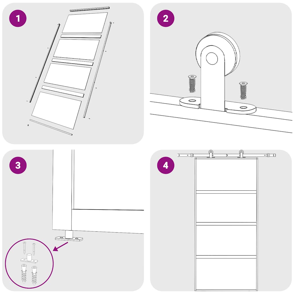 Συρόμενη Πόρτα Χρυσή 102,5x205 εκ. από Γυαλί ESG και Αλουμίνιο - PAKOBAZAAR