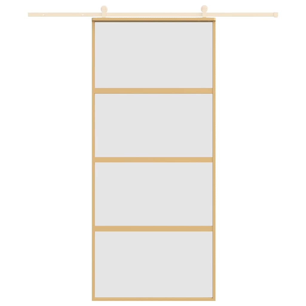 Συρόμενη Πόρτα Χρυσή 90x205 εκ. Αμμοβολή ESG Γυαλί/Αλουμίνιο - PAKOBAZAAR