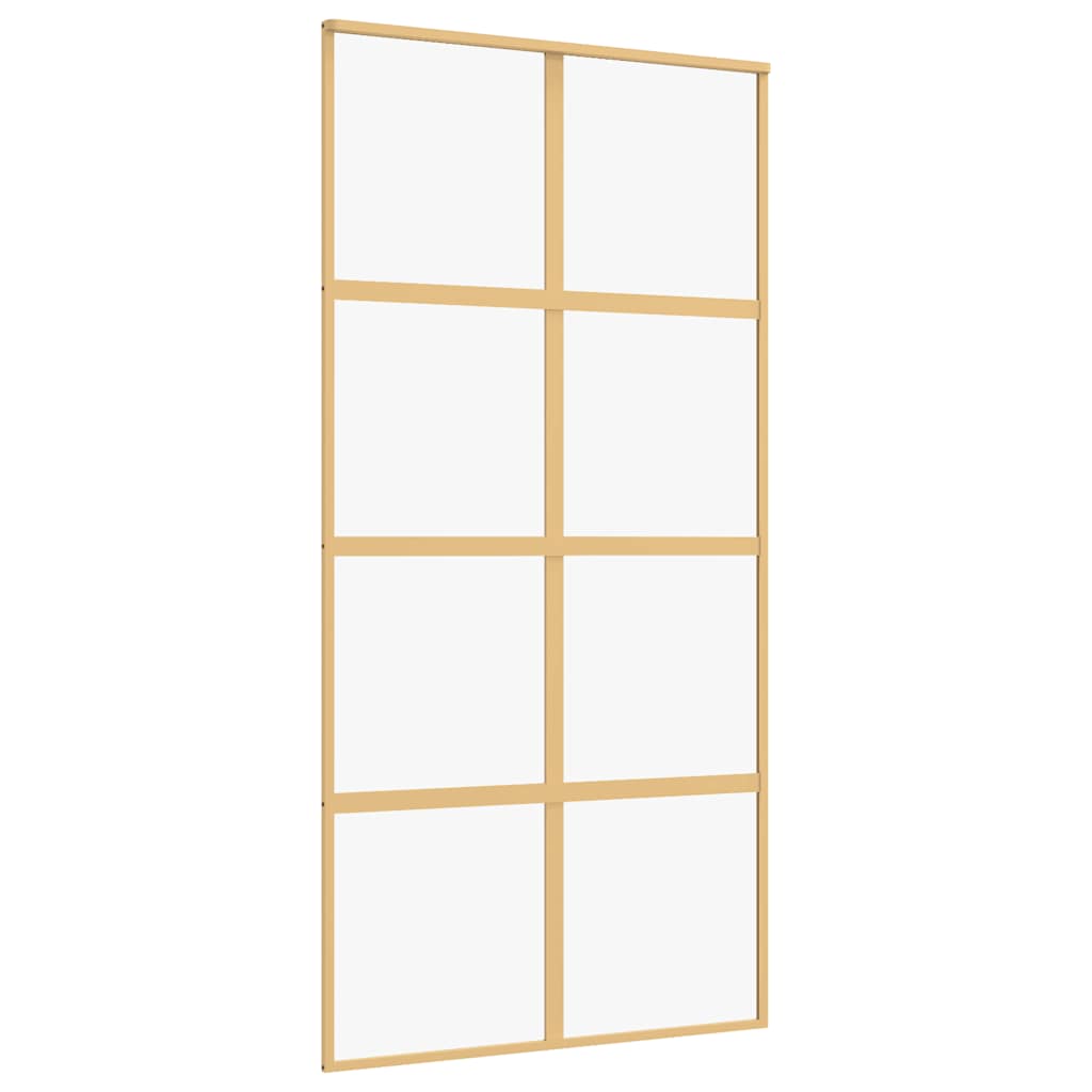 Συρόμενη Πόρτα Χρυσή 102,5x205 εκ. από Γυαλί ESG και Αλουμίνιο - PAKOBAZAAR