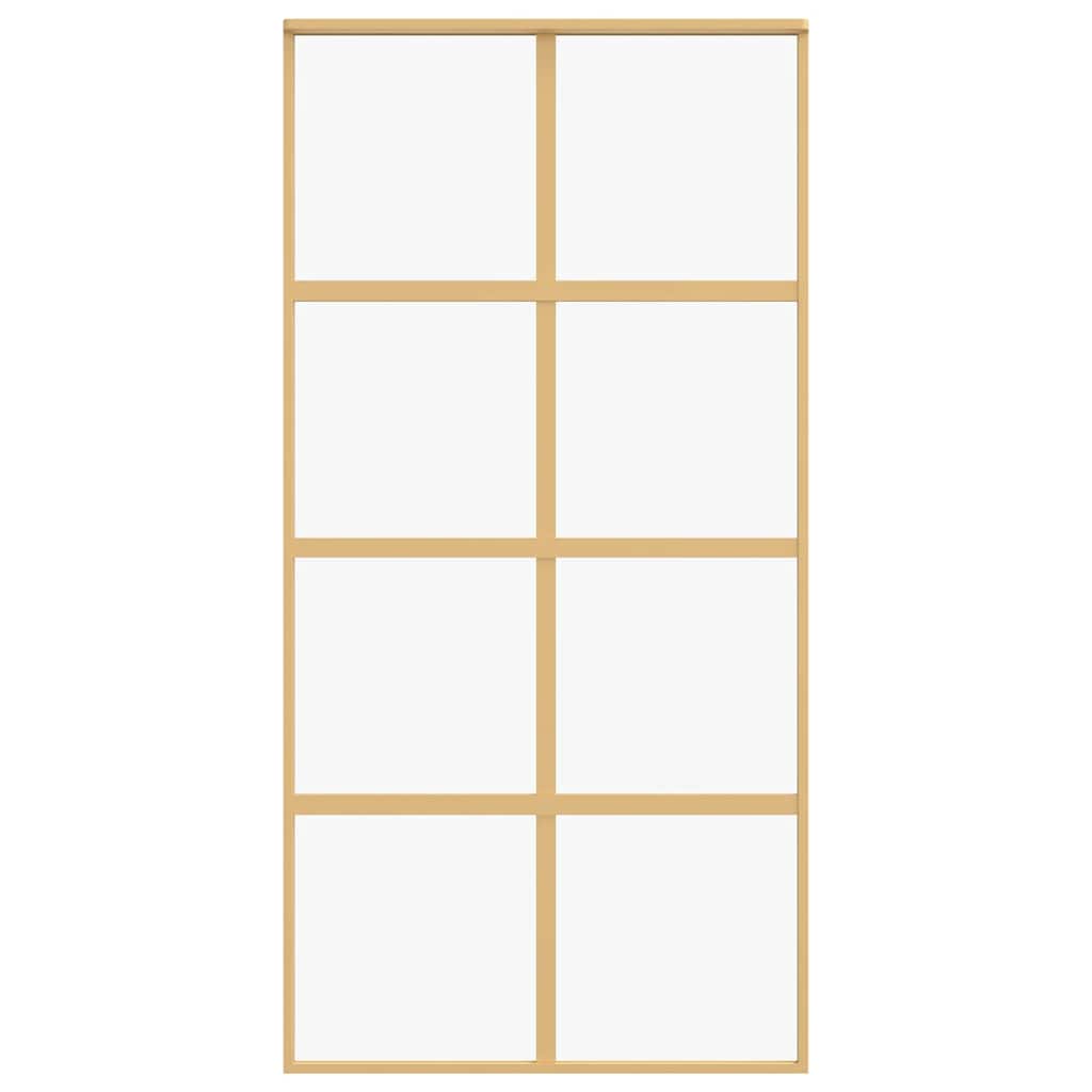 Συρόμενη Πόρτα Χρυσή 102,5x205 εκ. από Γυαλί ESG και Αλουμίνιο - PAKOBAZAAR