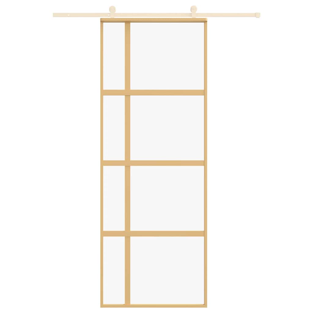 Συρόμενη Πόρτα Χρυσή 76 x 205 εκ. από Γυαλί ESG και Αλουμίνιο - PAKOBAZAAR