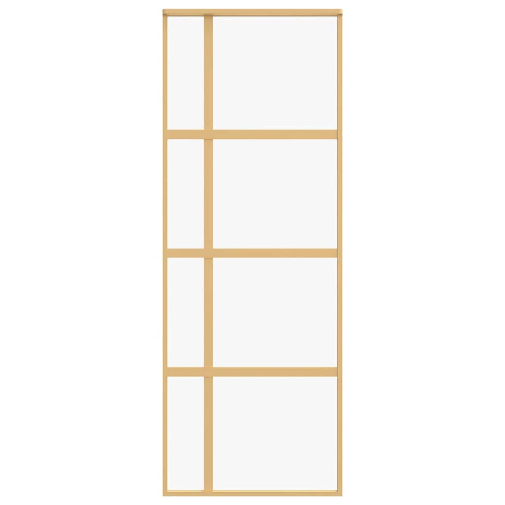 Συρόμενη Πόρτα Χρυσή 76 x 205 εκ. από Γυαλί ESG και Αλουμίνιο - PAKOBAZAAR