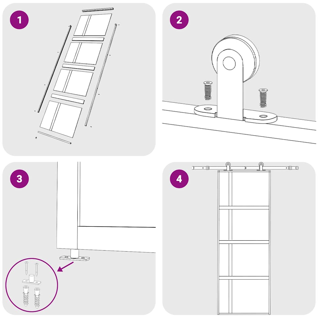 Συρόμενη Πόρτα Χρυσή 76 x 205 εκ. από Γυαλί ESG και Αλουμίνιο - PAKOBAZAAR