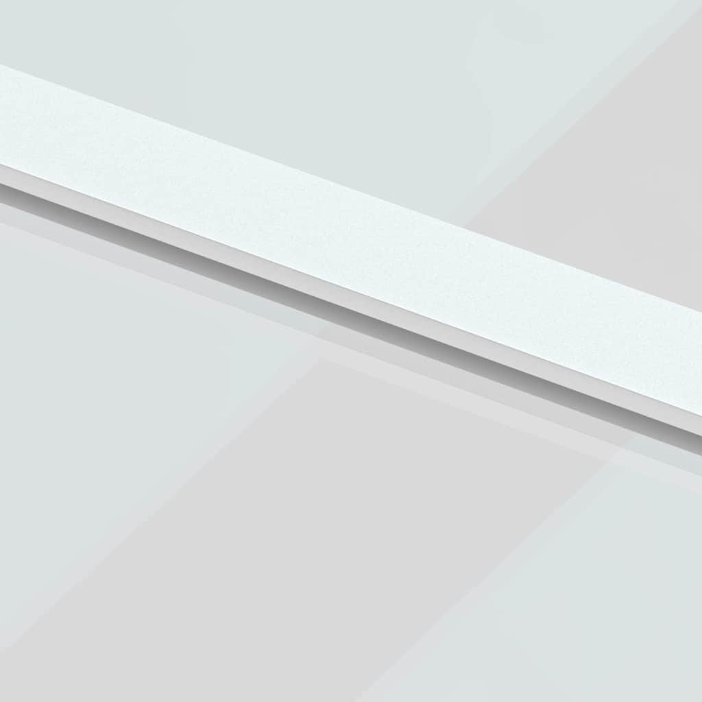 Συρόμενη Πόρτα Λευκή 90 x 205 εκ. από Ψημένο Γυαλί & Αλουμίνιο - PAKOBAZAAR