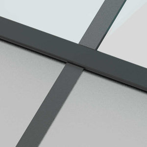 Συρόμενη Πόρτα Μαύρη 76 x 205 εκ. από Ψημένο Γυαλί / Αλουμίνιο - PAKOBAZAAR