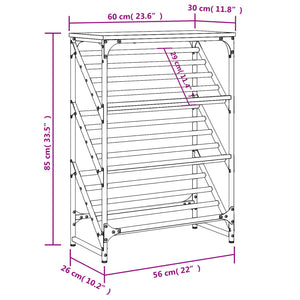 Παπουτσοθήκη Sonoma Δρυς 60x30x85 εκ. Επεξεργασμένο Ξύλο