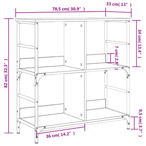 Βιβλιοθήκη Sonoma Δρυς 78,5 x 33 x 82 εκ. Επεξεργασμένο Ξύλο - Pakobazaar