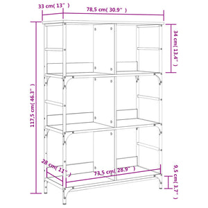 Βιβλιοθήκη Sonoma Δρυς 78,5x33x117,5 εκ. Επεξεργασμένο Ξύλο - Pakobazaar