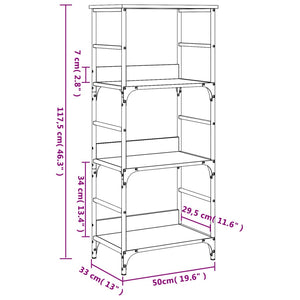 Βιβλιοθήκη Γκρι Sonoma 50x33x117,5 εκ. Επεξεργασμένο Ξύλο