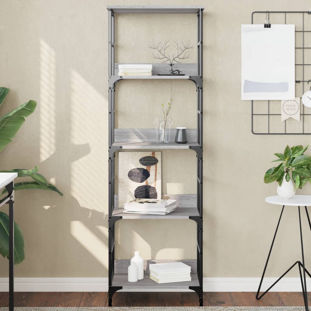 Βιβλιοθήκη Γκρι Sonoma 50x33x153 εκ. Επεξεργασμένο Ξύλο - Pakobazaar