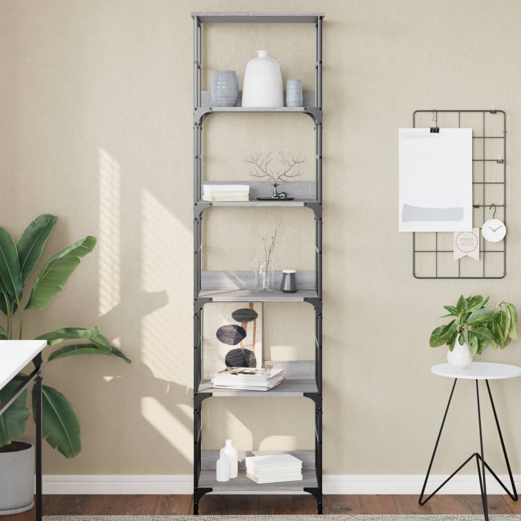 Βιβλιοθήκη Γκρι Sonoma 50x33x188,5 εκ. Επεξεργασμένο Ξύλο - Pakobazaar