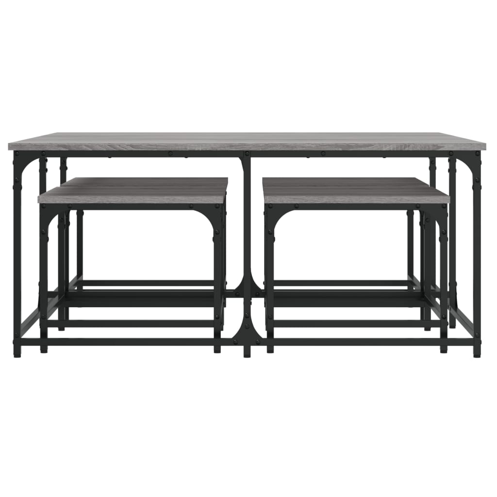 Τραπεζάκια Ζιγκόν 5 τεμ. Γκρι Sonoma από Επεξεργασμένο Ξύλο