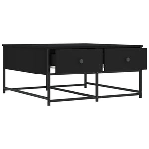Τραπεζάκι Σαλονιού Μαύρο 80x80x40 εκ. από Επεξεργασμένο Ξύλο - Pakobazaar