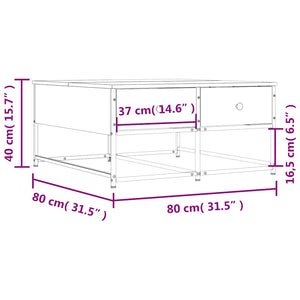 Τραπεζάκι Σαλονιού Sonoma Δρυς 80x80x40 εκ. Επεξεργασμένο Ξύλο - Pakobazaar