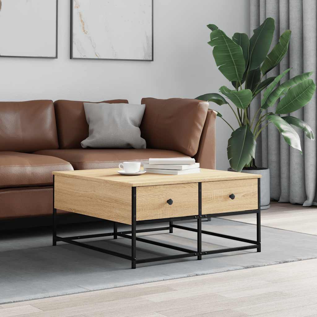 Τραπεζάκι Σαλονιού Sonoma Δρυς 80x80x40 εκ. Επεξεργασμένο Ξύλο - Pakobazaar