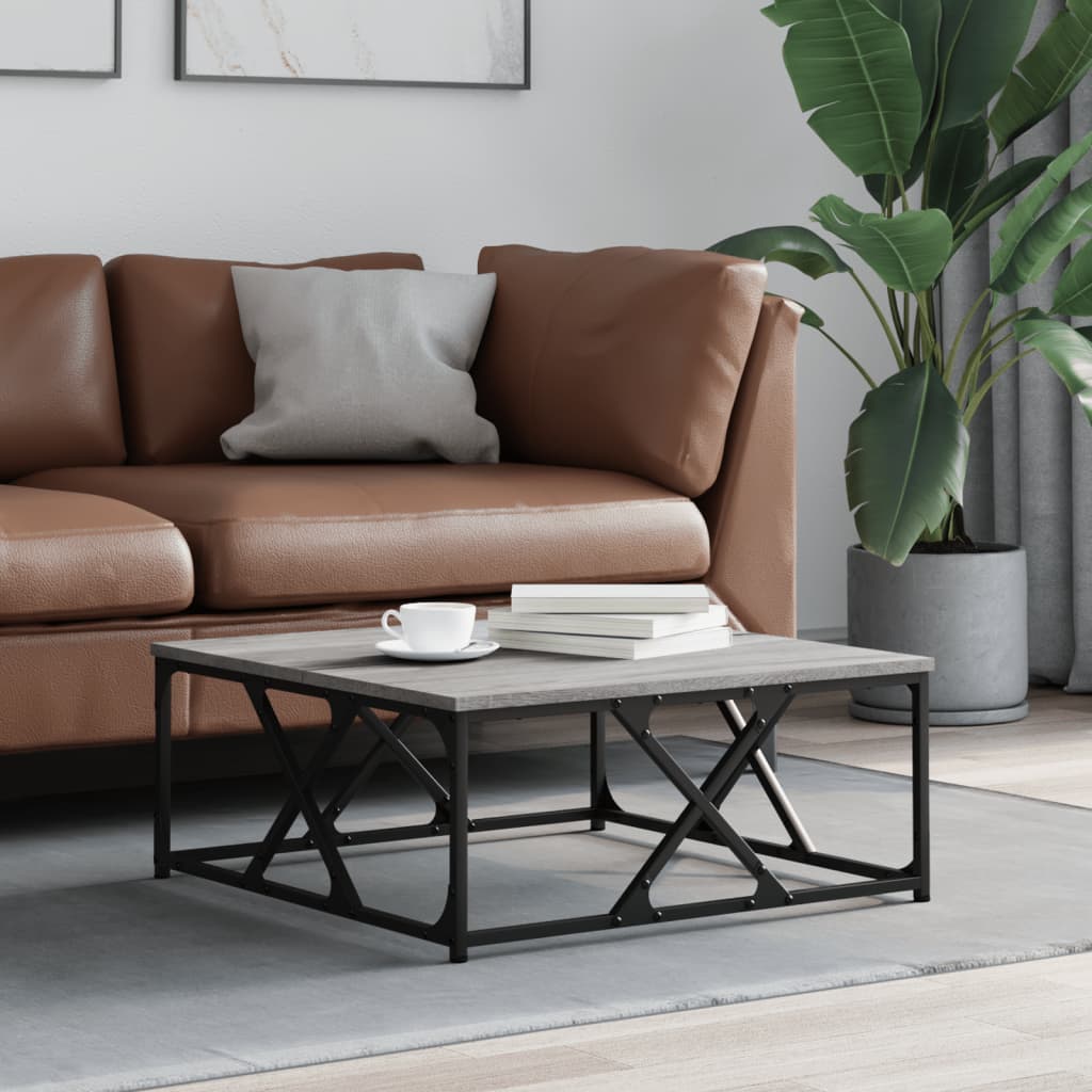 Τραπεζάκι Σαλονιού Γκρι Sonoma 70x70x30 εκ. Επεξεργασμένο Ξύλο - Pakobazaar