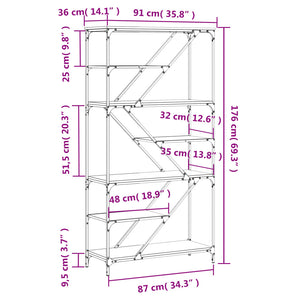 Βιβλιοθήκη Sonoma Δρυς 91 x 36 x 176 εκ. Επεξεργ. Ξύλο / Ατσάλι