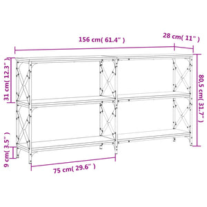 Τραπέζι Κονσόλα Μαύρο 156x28x80,5 εκ. Επεξεργασμένο Ξύλο