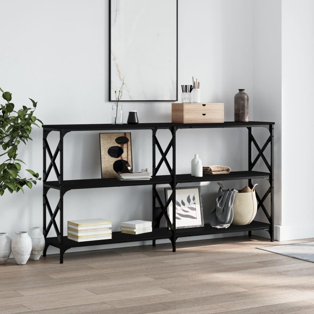 Τραπέζι Κονσόλα Μαύρο 156x28x80,5 εκ. Επεξεργασμένο Ξύλο