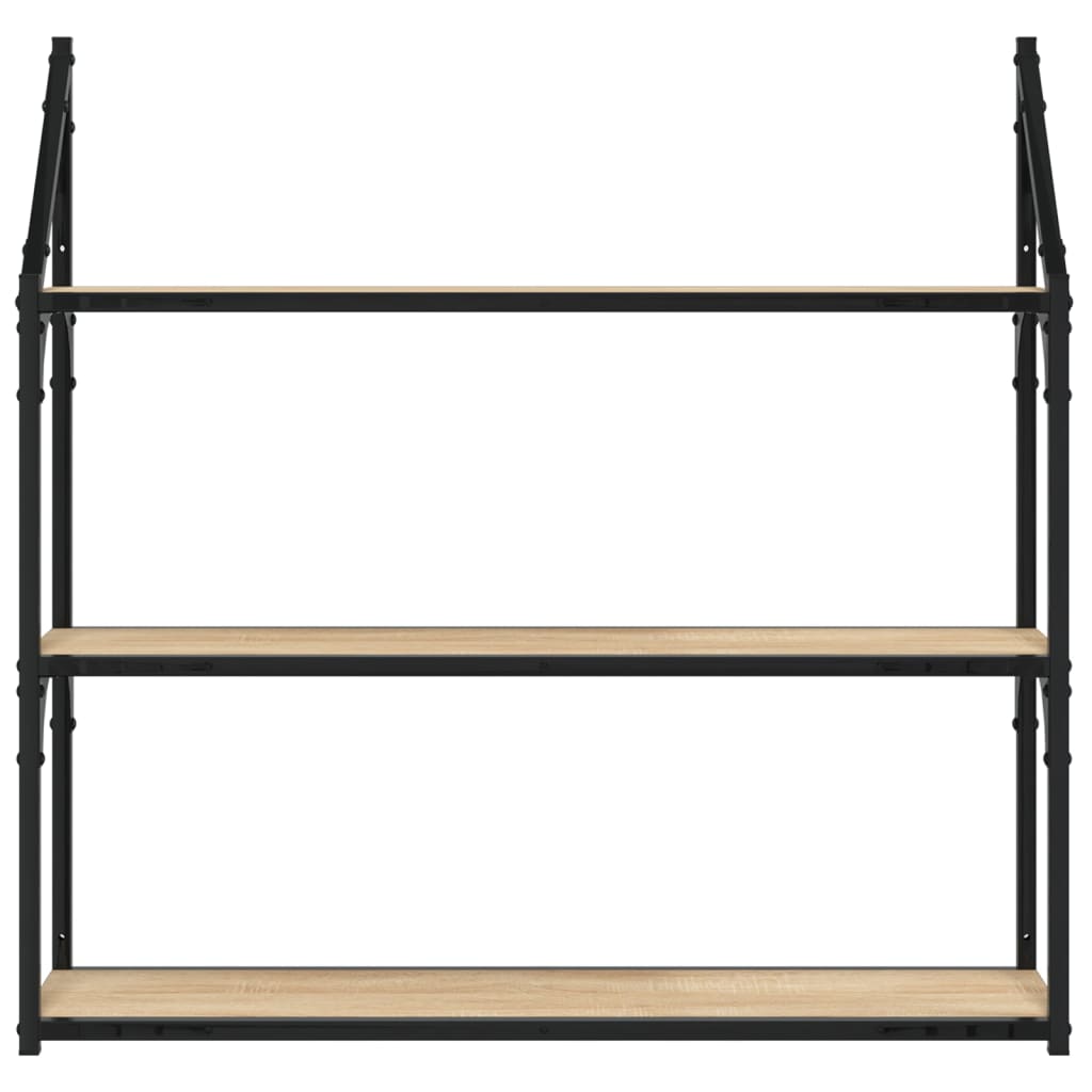 Ραφιέρα Τοίχου με 3 Ράφια Sonoma Δρυς Επεξεργ. Ξύλο