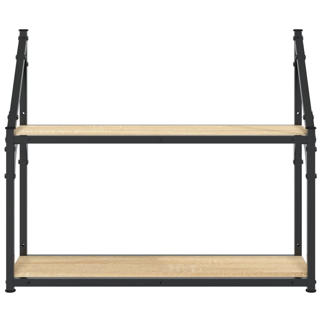 Ράφι Τοίχου 2 Επιπέδων από Ξύλο Sonoma Δρυς 60x21x51 εκ. από Τεχνητό Ξύλο - Pakobazaar